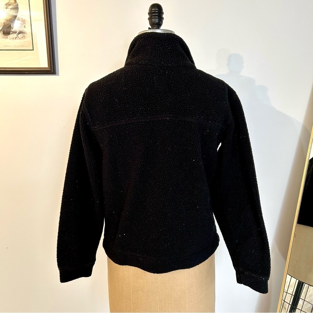 GAP Women’s Black Teddy Fleece Zip Up Jacket Sz S - Picture 5 of 13